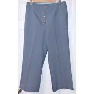 NWT Loft High-Waist Wide-Leg Flat-Front Button-Fly Tailored Dress Slacks (Sz 10)